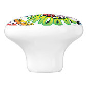 Bouton De Porte En Céramique Fun Retro Comic Book pop Art Sounds (Côté)