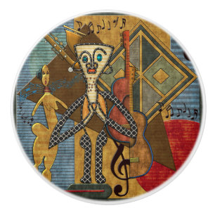 Bouton De Porte En Céramique Funky Hot Jazz