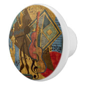 Bouton De Porte En Céramique Funky Hot Jazz (Droite)