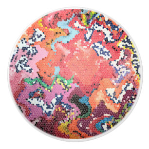 Bouton De Porte En Céramique Funky Pink Pastels Abstrait