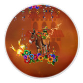 Bouton De Porte En Céramique Funny mexican cactus (Devant)