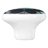 Bouton De Porte En Céramique Galaxy perle hiver inspirée bleu turquoise blanc (Côté)