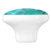 Bouton De Porte En Céramique Galets aquamarins (Côté)