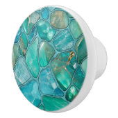 Bouton De Porte En Céramique Galets aquamarins (Droite)