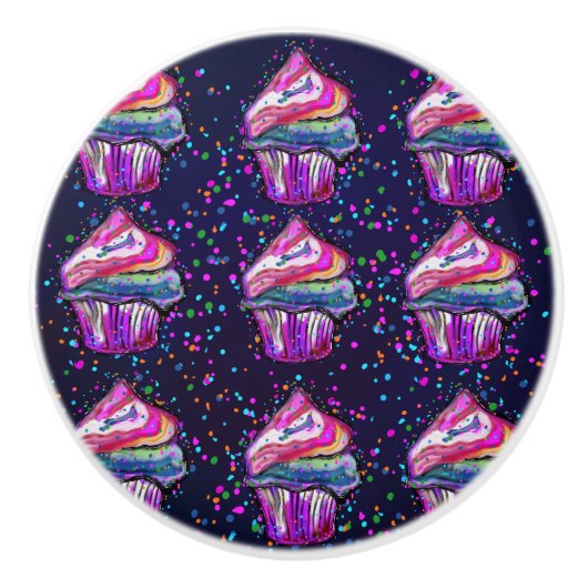 Bouton De Porte En Céramique Gâteau d'anniversaire (Devant)