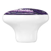 Bouton De Porte En Céramique Géode Améthyste Violet et Art numérique Argent (Côté)