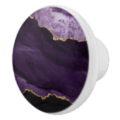 Bouton De Porte En Céramique Géode d'agate de Parties scintillant violet Gold F (Droite)