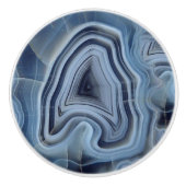Bouton De Porte En Céramique Géode d'Agate Smoky Bleu (Devant)