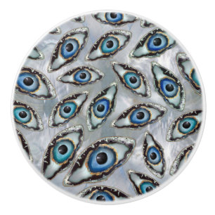Bouton De Porte En Céramique Géodes et cristaux de motifs malveillants sur per
