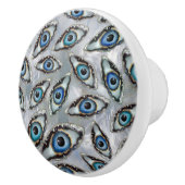 Bouton De Porte En Céramique Géodes et cristaux de motifs malveillants sur perl (Droite)