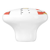 Bouton De Porte En Céramique Ginger Kitty Chef sur Red Ceramic Knob (Côté)