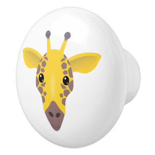 Bouton De Porte En Céramique Giraffe