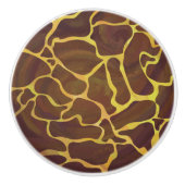 Bouton De Porte En Céramique Giraffe Brown et jaune (Devant)