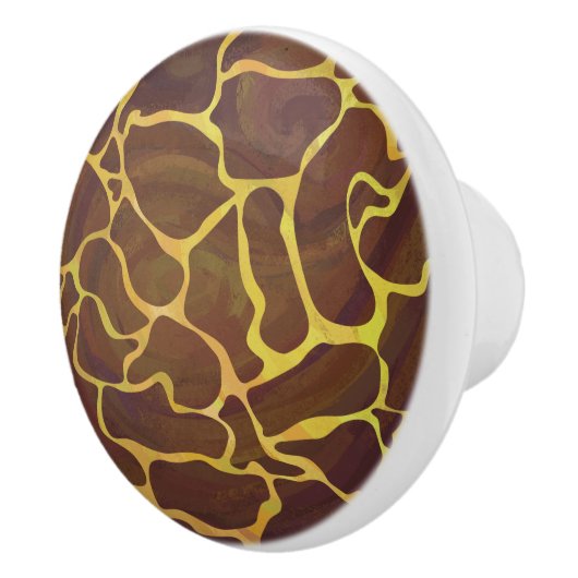 Bouton De Porte En Céramique Giraffe Brown et jaune (Droite)