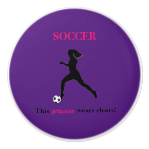 Bouton De Porte En Céramique Girls Soccer - Cette princesse porte des fissures 