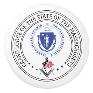 Bouton De Porte En Céramique Gîte de franc-maçonnerie de l'état du Massachusets