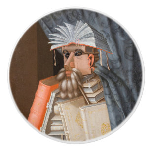 Bouton De Porte En Céramique Giuseppe Arcimboldo - Le Bibliothécaire