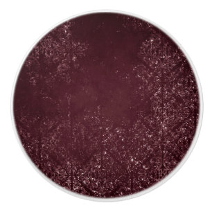 Bouton De Porte En Céramique Glimmery Wine Grunge   Sangria Bordeaux Damask