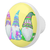 BOUTON DE PORTE EN CÉRAMIQUE GNOMES DE PÂQUES (Droite)