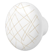 Bouton De Porte En Céramique Gold Geometric Strokes Abstract (Droite)