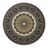 Bouton De Porte En Céramique Golden arabesque mandala pattern  (Devant)