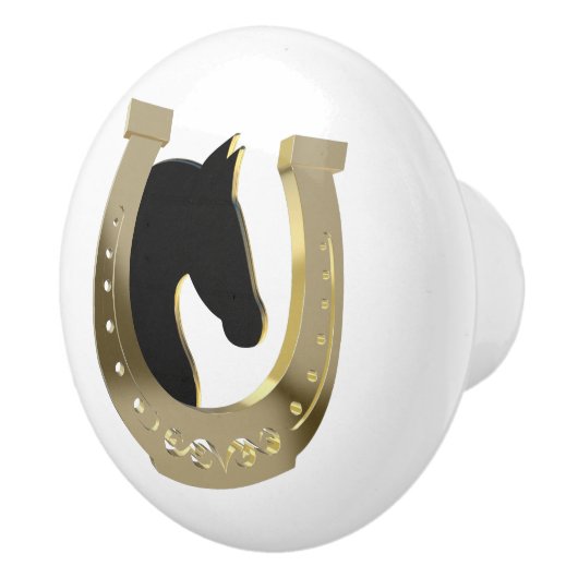 Bouton De Porte En Céramique Golden horseshoe (Droite)