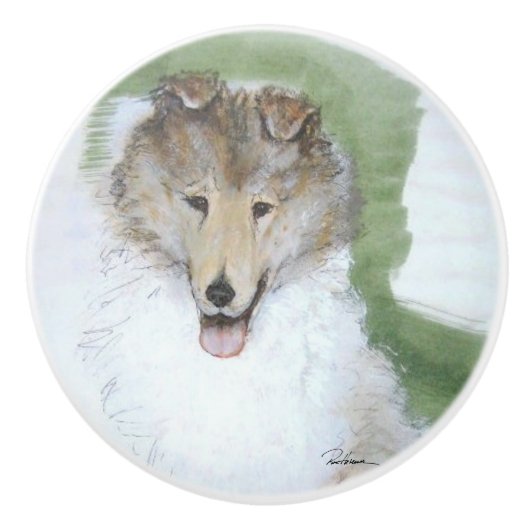 Bouton De Porte En Céramique Goooooood Puppy ! (Devant)