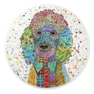 Bouton De Porte En Céramique Goût de caniche et coloré Goldendoodle