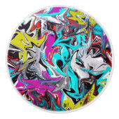 Bouton De Porte En Céramique Graffiti (Devant)