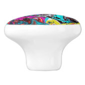 Bouton De Porte En Céramique Graffiti (Côté)