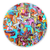 Bouton De Porte En Céramique Graffiti (Devant)