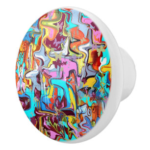 Bouton De Porte En Céramique Graffiti