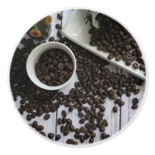 Bouton De Porte En Céramique Grains de café d'arabica pour le fanatique de caf