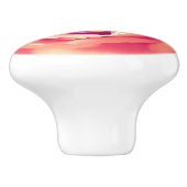 Bouton De Porte En Céramique Grand Rose orange corail (Côté)