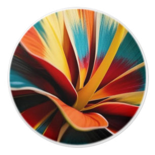 Bouton De Porte En Céramique Grande Fleur tropicale