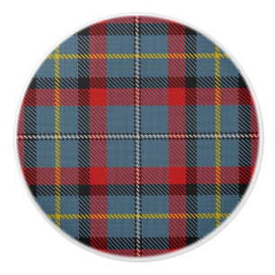 Bouton De Porte En Céramique Grandeur Irlandaise Clan MacNamara Tartan Carreaux