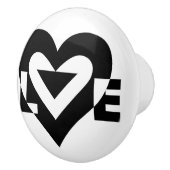 Bouton De Porte En Céramique Graphique d'amour cool, noir (Droite)