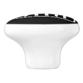 Bouton De Porte En Céramique Gras moderne 3 initiales Monogramme | Blanc sur no (Côté)