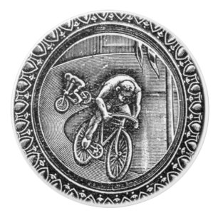 Bouton De Porte En Céramique Gravure vintage de course cycliste