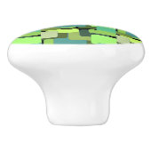 Bouton De Porte En Céramique Green Emerald Lime Jade Moderne Abstrait (Côté)