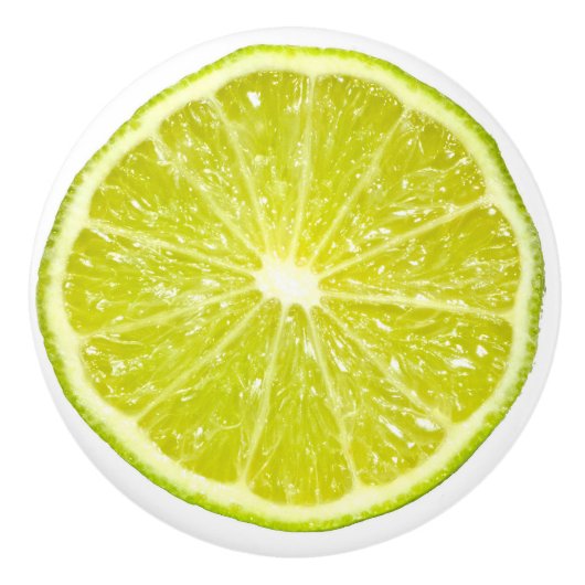 Bouton De Porte En Céramique Green Lime Citrus Fruit Slice drôle graphique 2D (Devant)