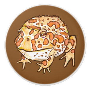 Bouton De Porte En Céramique Grenouilles à cornes