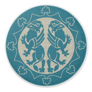 Bouton De Porte En Céramique Griffins médiévaux
