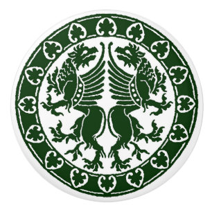 Bouton De Porte En Céramique Griffins médiévaux