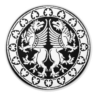 Bouton De Porte En Céramique Griffins médiévaux