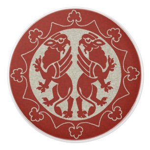 Bouton De Porte En Céramique Griffins médiévaux