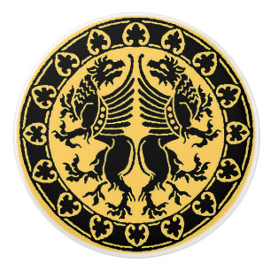 Bouton De Porte En Céramique Griffins médiévaux