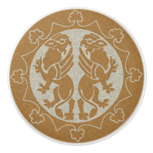 Bouton De Porte En Céramique Griffins médiévaux