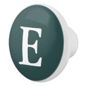 Bouton De Porte En Céramique Gris d'ardoise foncé Monogramme (Droite)