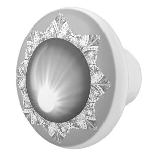 Bouton De Porte En Céramique Gris dentelle en céramique